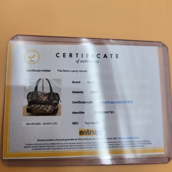 GUCCI GG Crystal Hand Bag Coated Canvas..Authentic..w/COA - Picture 12 of 17